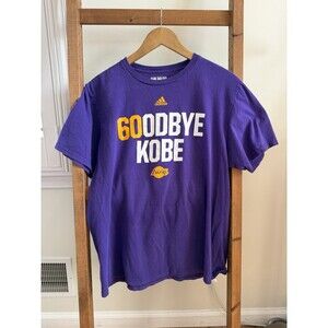 Kobe Bryant Shirt Men Large L Adidas Goodbye 60 Point Last Game Rare Purple
